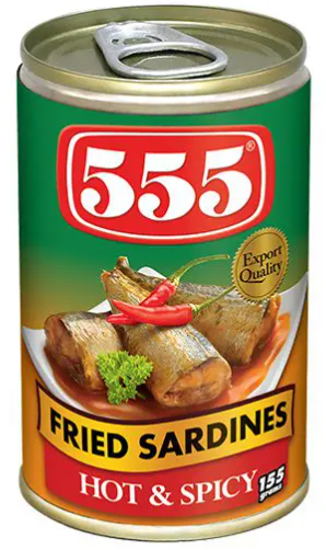 555 Fried Sardines - Hot & Spicy - 155g 