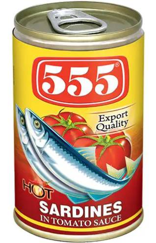 555 Sardines in Tomato Sauce - Hot 155g