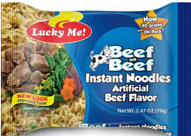 Lucky Me Instant Noodles Soup Beef Flavour - 55g