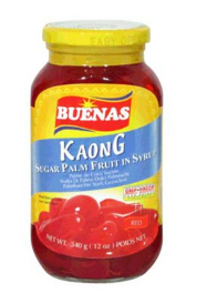BUENAS Kaong Red Candied Fruit in Syrup- 340g  