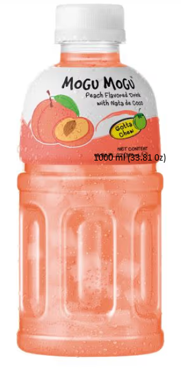Mogu Mogu Peach Flavoured Drink with Nata de Coco - 1000ml